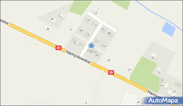 Kamienna, Namysłowska, 23a, mapa Kamienna