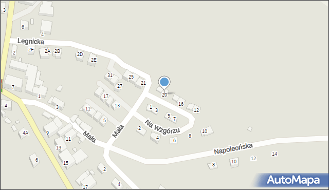 Kamienna Góra, Na Wzgórzu, 20, mapa Kamienna Góra