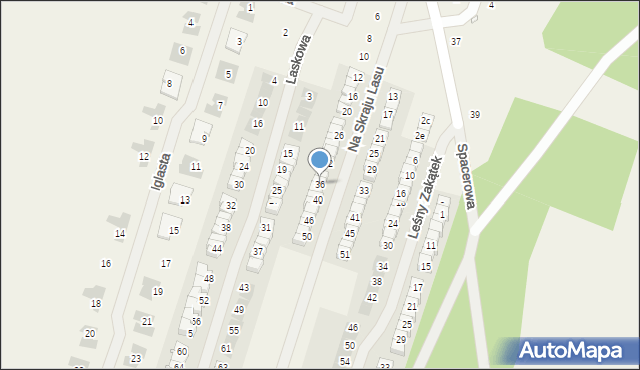 Kamionki, Na Skraju Lasu, 36, mapa Kamionki