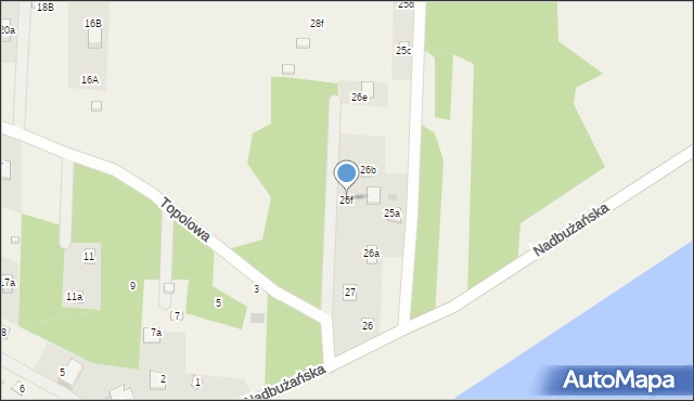Kania Nowa, Nadbużańska, 26f, mapa Kania Nowa