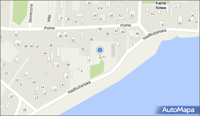 Kania Nowa, Nadbużańska, 4, mapa Kania Nowa