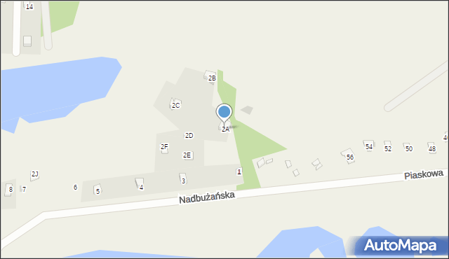 Kania Polska, Nadbużańska, 2A, mapa Kania Polska