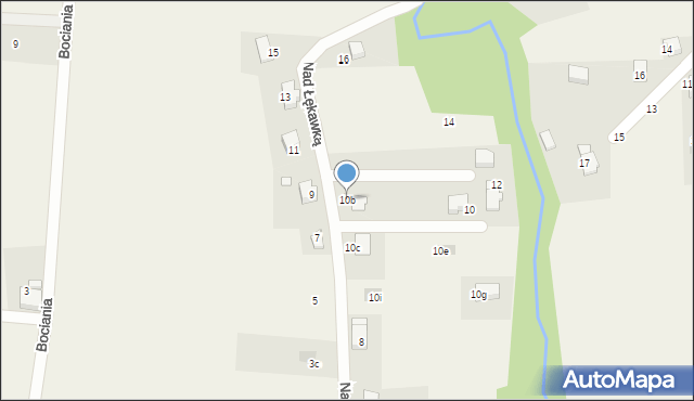 Kaniów, Nad Łękawką, 10b, mapa Kaniów