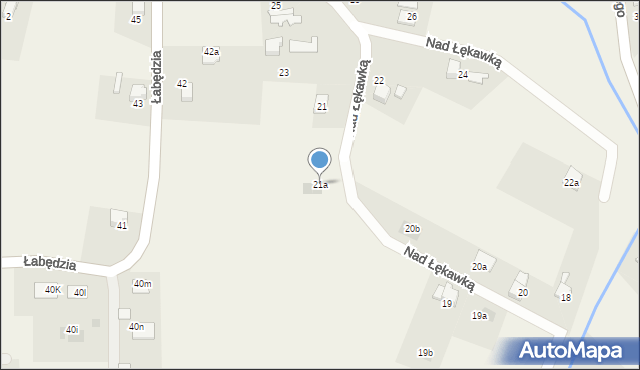 Kaniów, Nad Łękawką, 21a, mapa Kaniów
