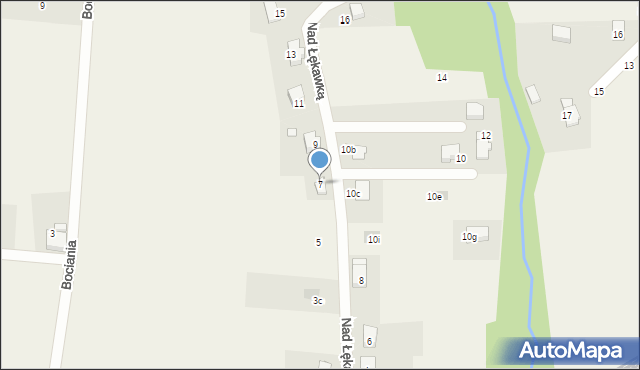Kaniów, Nad Łękawką, 7, mapa Kaniów