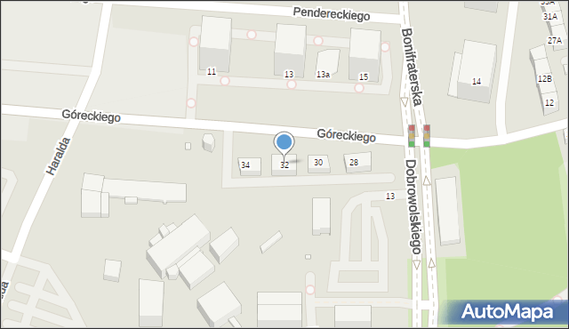 Katowice, Nadgórników, 32, mapa Katowic