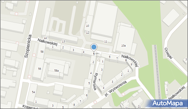 Katowice, Nałkowskiej Zofii, 5, mapa Katowic