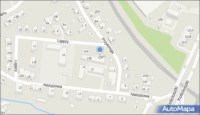 Katowice, Nasypowa, 12A, mapa Katowic