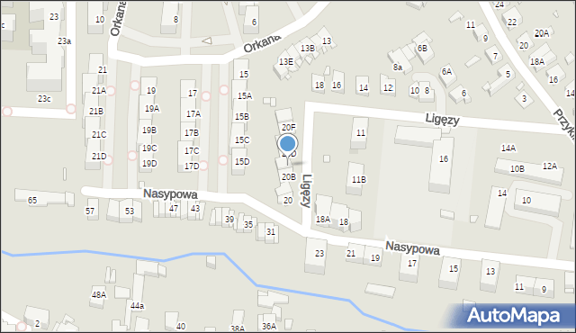 Katowice, Nasypowa, 20C, mapa Katowic