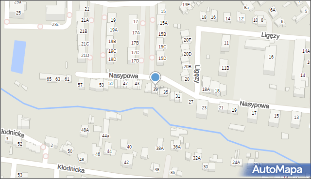 Katowice, Nasypowa, 39, mapa Katowic