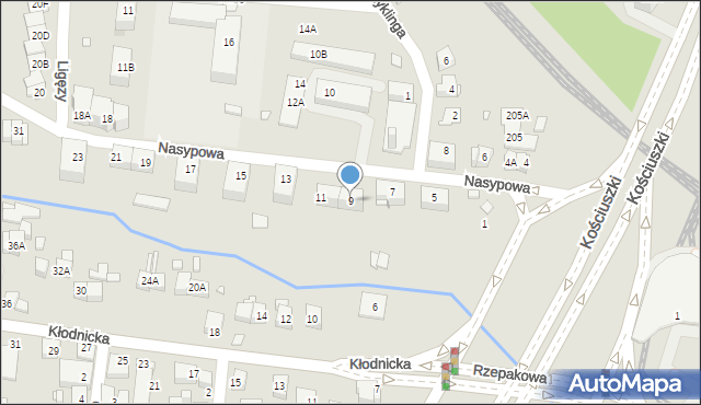 Katowice, Nasypowa, 9, mapa Katowic