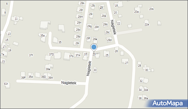 Katowice, Nagietek, 23, mapa Katowic