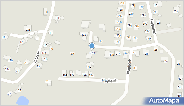 Katowice, Nagietek, 37D, mapa Katowic