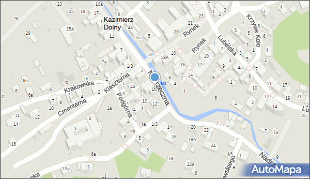 Kazimierz Dolny, Nadrzeczna, 10a, mapa Kazimierz Dolny