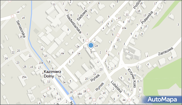 Kazimierz Dolny, Nadwiślańska, 3, mapa Kazimierz Dolny
