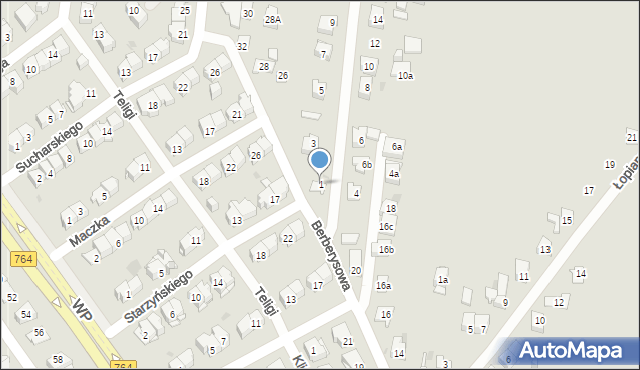 Kielce, Nad Wizną, 1, mapa Kielc