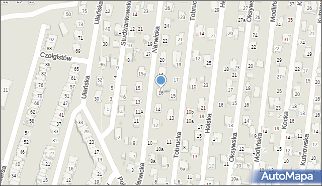 Kielce, Narwicka, 16, mapa Kielc