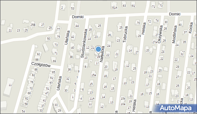 Kielce, Narwicka, 19, mapa Kielc