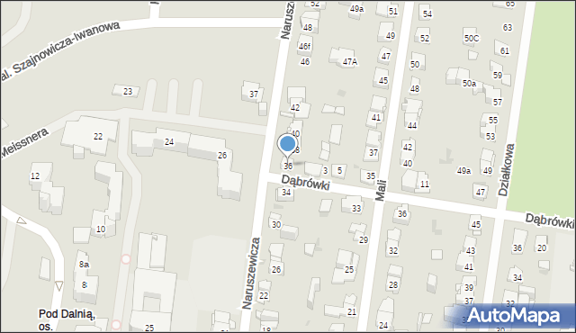Kielce, Naruszewicza Adama, bp., 36, mapa Kielc