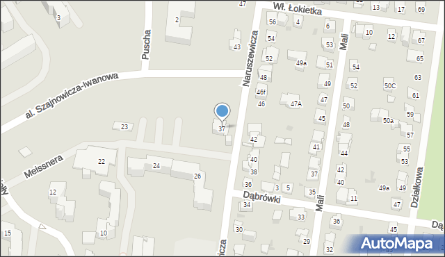 Kielce, Naruszewicza Adama, bp., 37, mapa Kielc