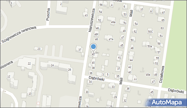 Kielce, Naruszewicza Adama, bp., 42, mapa Kielc