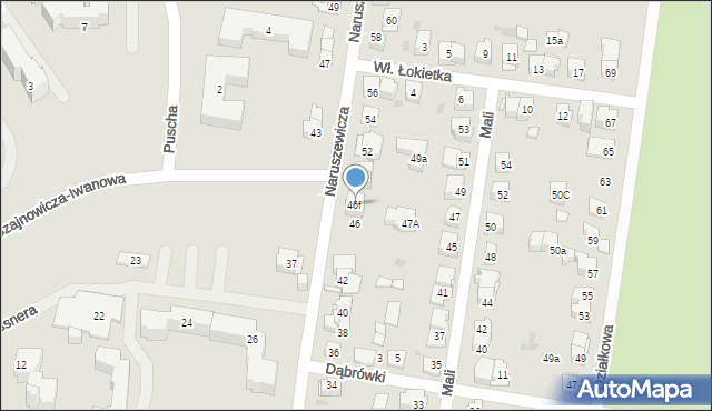 Kielce, Naruszewicza Adama, bp., 46f, mapa Kielc