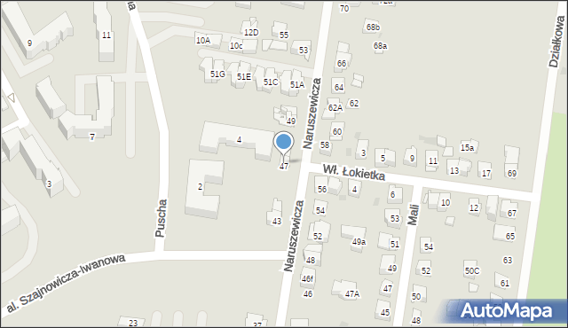 Kielce, Naruszewicza Adama, bp., 47a, mapa Kielc