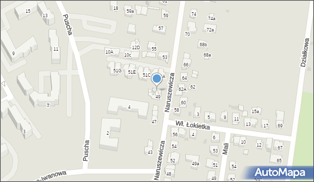 Kielce, Naruszewicza Adama, bp., 51, mapa Kielc