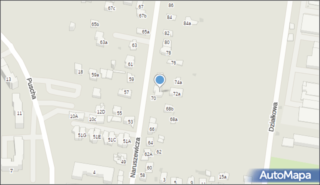 Kielce, Naruszewicza Adama, bp., 72, mapa Kielc