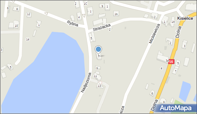 Kisielice, Nadjeziorna, 7, mapa Kisielice