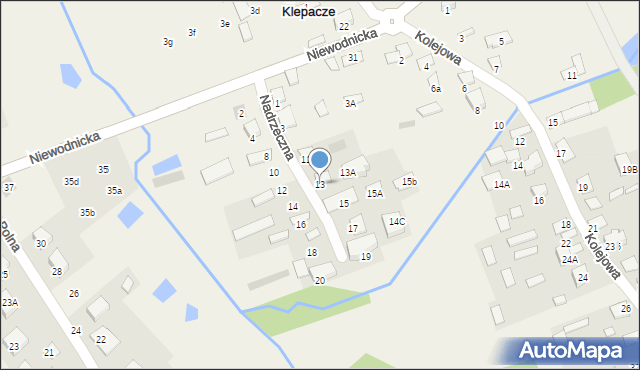 Klepacze, Nadrzeczna, 13, mapa Klepacze
