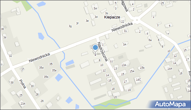 Klepacze, Nadrzeczna, 4, mapa Klepacze