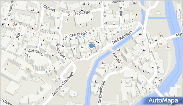 Kłodzko, Nad Kanałem, 7, mapa Kłodzka