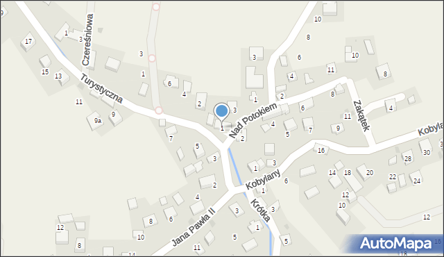 Kobylany, Nad Potokiem, 1, mapa Kobylany