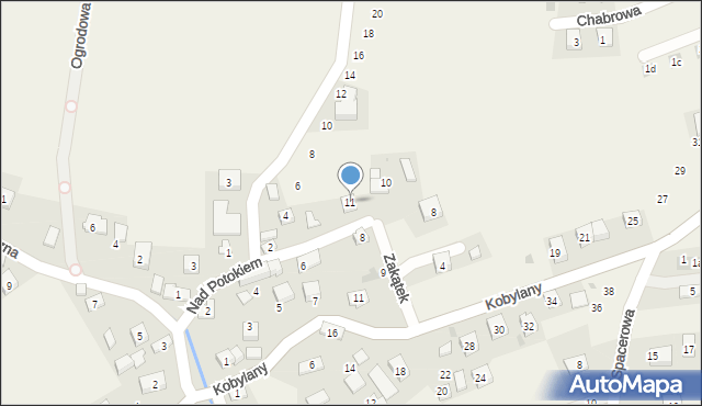 Kobylany, Nad Potokiem, 11, mapa Kobylany