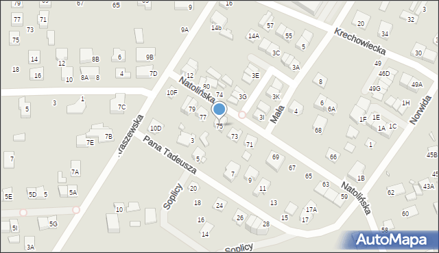 Kobyłka, Natolińska, 75, mapa Kobyłka