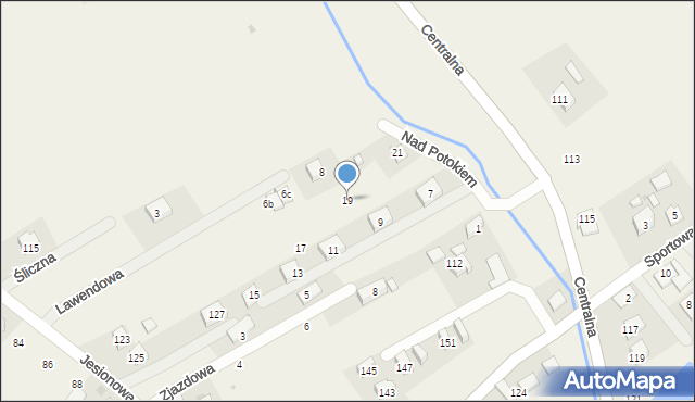 Kocmyrzów, Nad Potokiem, 19, mapa Kocmyrzów