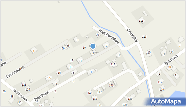 Kocmyrzów, Nad Potokiem, 9, mapa Kocmyrzów
