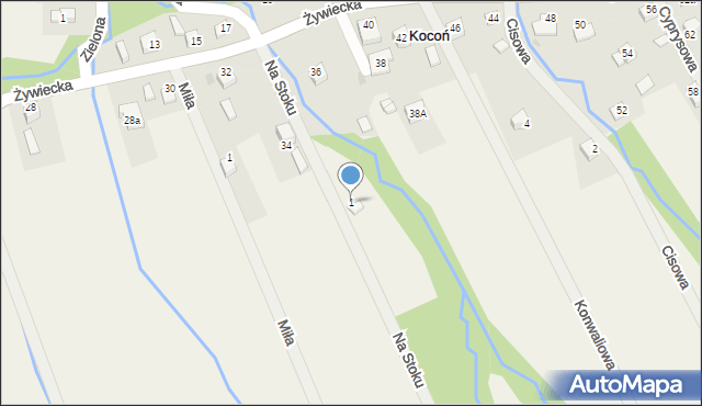 Kocoń, Na Stoku, 1, mapa Kocoń