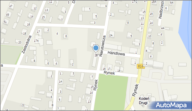 Kodeń, Nadbrzeżna, 1B, mapa Kodeń