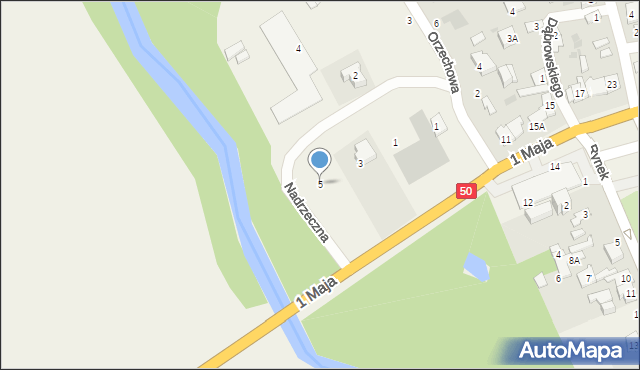 Kołbiel, Nadrzeczna, 5, mapa Kołbiel