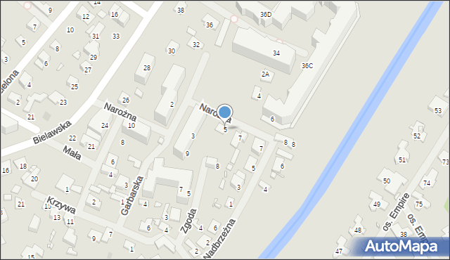 Konstancin-Jeziorna, Narożna, 5, mapa Konstancin-Jeziorna