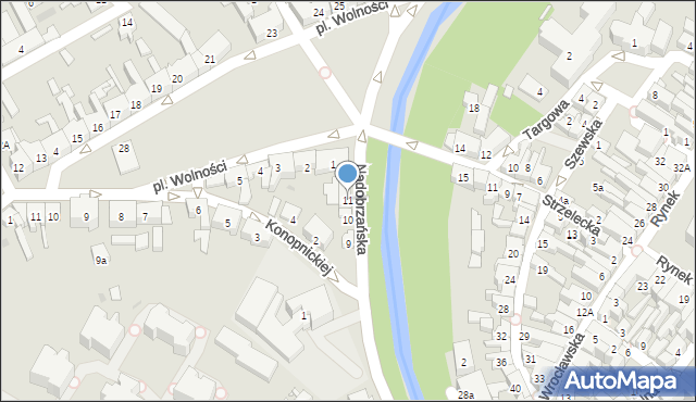 Kościan, Nadobrzańska, 11, mapa Kościan