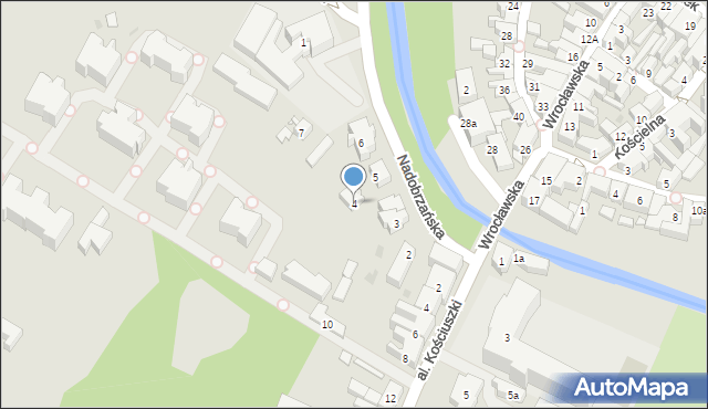 Kościan, Nadobrzańska, 4, mapa Kościan