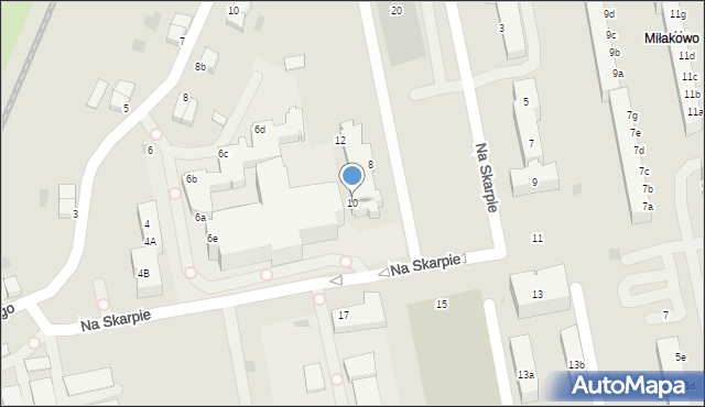 Koszalin, Na Skarpie, 10, mapa Koszalina