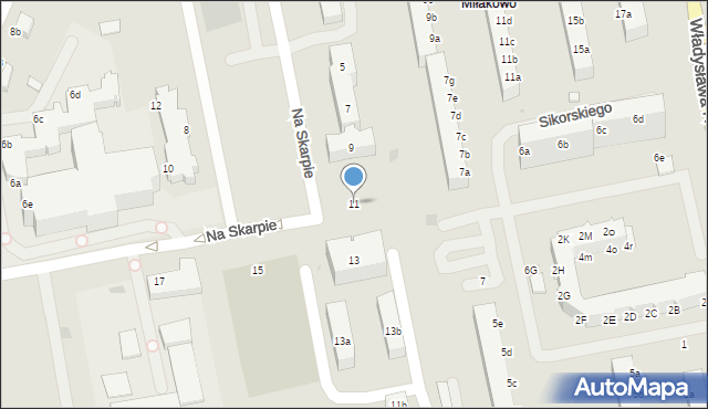 Koszalin, Na Skarpie, 11, mapa Koszalina