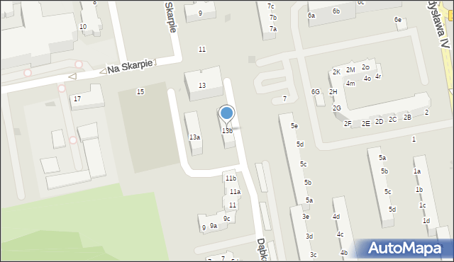 Koszalin, Na Skarpie, 13b, mapa Koszalina