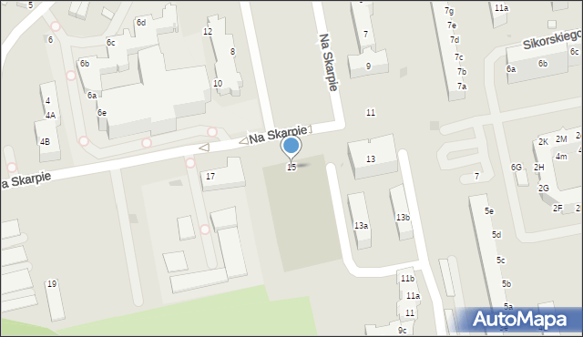 Koszalin, Na Skarpie, 15, mapa Koszalina