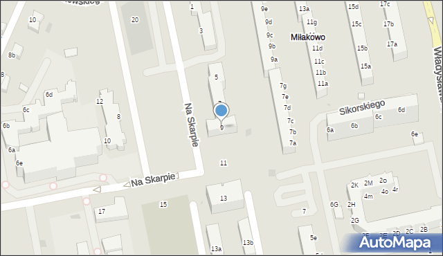 Koszalin, Na Skarpie, 9, mapa Koszalina