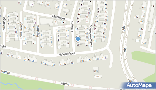 Kraków, Nawary Marka, 25, mapa Krakowa